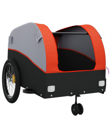 vidaXL Bike Trailer Black and Orange 45 kg Iron