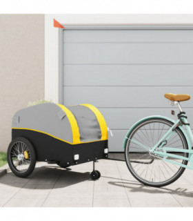 vidaXL Bike Trailer Black and Yellow 45 kg Iron