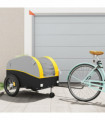 vidaXL Bike Trailer Black and Yellow 45 kg Iron