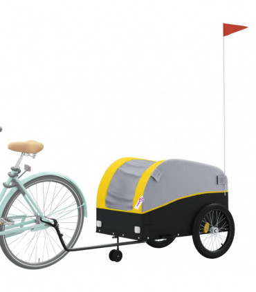 vidaXL Bike Trailer Black and Yellow 45 kg Iron