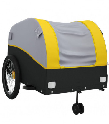 vidaXL Bike Trailer Black and Yellow 45 kg Iron