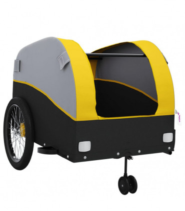 vidaXL Bike Trailer Black and Yellow 45 kg Iron