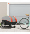vidaXL Bike Trailer Black and Orange 45 kg Iron