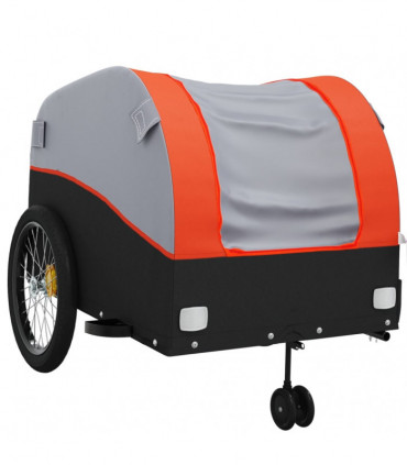 vidaXL Bike Trailer Black and Orange 45 kg Iron