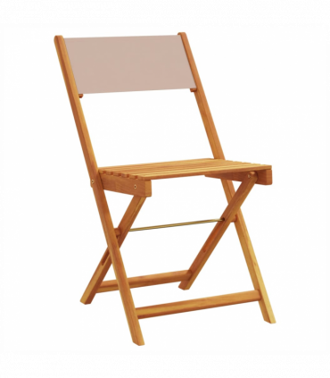 vidaXL 3 Piece Bistro Set Taupe Fabric and Solid Wood