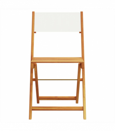 vidaXL 3 Piece Bistro Set Cream White Fabric and Solid Wood