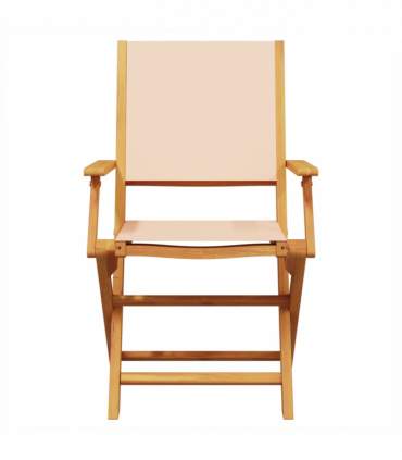 vidaXL 3 Piece Bistro Set Beige Fabric and Solid Wood