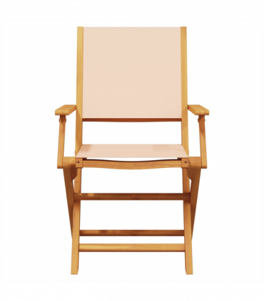 vidaXL 3 Piece Bistro Set Beige Fabric and Solid Wood