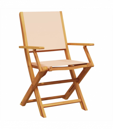 vidaXL 3 Piece Bistro Set Beige Fabric and Solid Wood