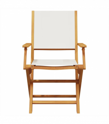 vidaXL 3 Piece Bistro Set Cream White Fabric and Solid Wood