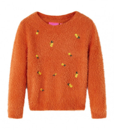 Kids' Sweater Knitted Burnt Orange 116