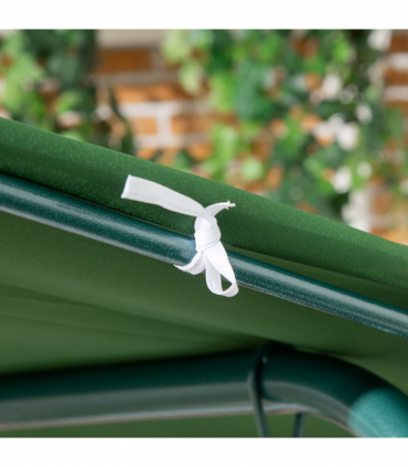 Outdoor 3-person Porch Swing Chair with Adjustable Canopy Green