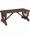 Rustic Wooden Wheel Bench 2-Person Seat - Brown Chair Loveseat Park