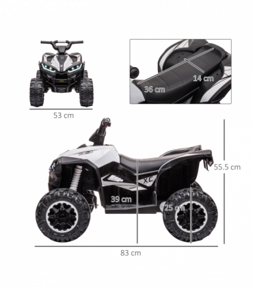 HOMCOM 12V Electric Quad Bikes for Kids Ride On Car ATV Toy for 3-5 Years