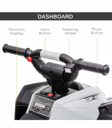 HOMCOM 12V Electric Quad Bikes for Kids Ride On Car ATV Toy for 3-5 Years