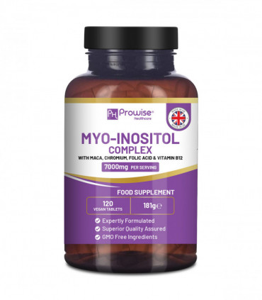 Myo-Inositol Complex 120 Vegan Tablets 7000mg per serving with Black Maca Root