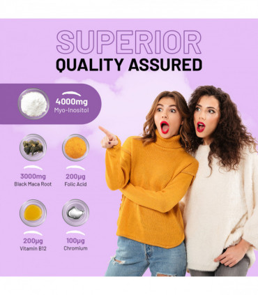 Myo-Inositol Complex 120 Vegan Tablets 7000mg per serving with Black Maca Root