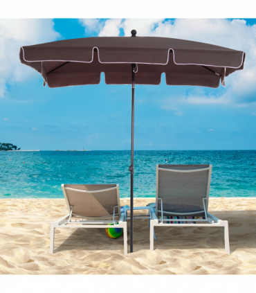 Aluminum Umbrella Parasol-Brown