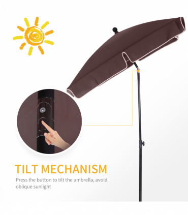 Aluminum Umbrella Parasol-Brown