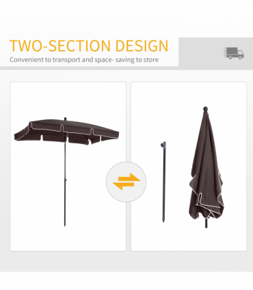 Aluminum Umbrella Parasol-Brown