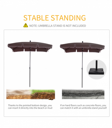 Aluminum Umbrella Parasol-Brown