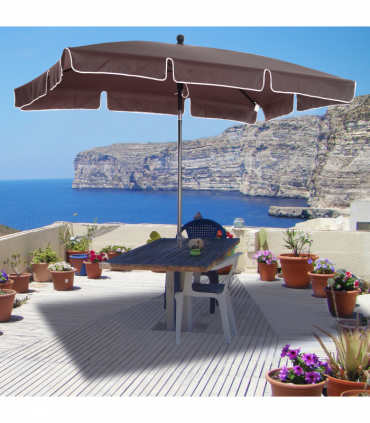 Aluminum Umbrella Parasol-Brown