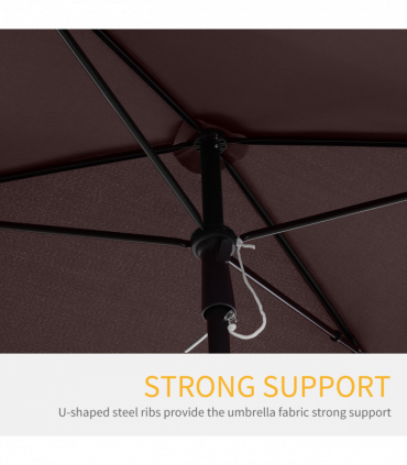Aluminum Umbrella Parasol-Brown