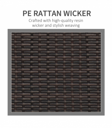 Outdoor Furniture 3 Seater Rattan Sofa Brown Wicker Weave Metal Frame Chair