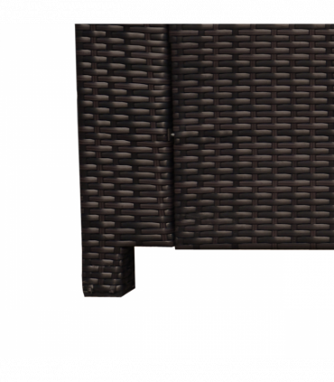 Outdoor Furniture 3 Seater Rattan Sofa Brown Wicker Weave Metal Frame Chair