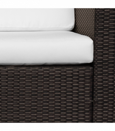 Outdoor Furniture 3 Seater Rattan Sofa Brown Wicker Weave Metal Frame Chair