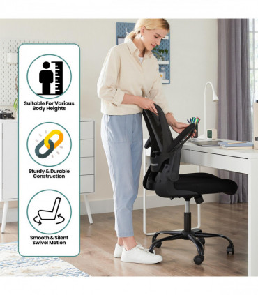 Drafting Chair Swivel Wheels Adjustable Seat Height Breathable Mesh Stable Frame