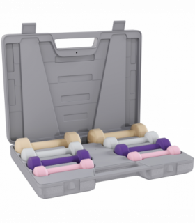 HOMCOM 10kg Dumbbell Weights Set with Carry Case, Pink, Purple, Grey, Brown