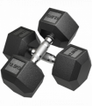 HOMCOM 25KG Rubber Hex Dumbbell Portable Hand Weights for Home Gym