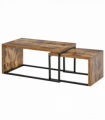 Coffee Table  of 2, Side Table, Tea Table, MDF, Dark Brown, 108W x 30D x 60H cm