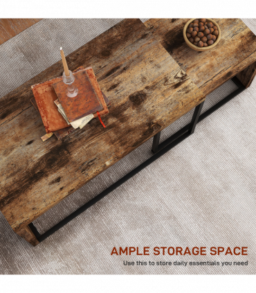 Coffee Table  of 2, Side Table, Tea Table, MDF, Dark Brown, 108W x 30D x 60H cm