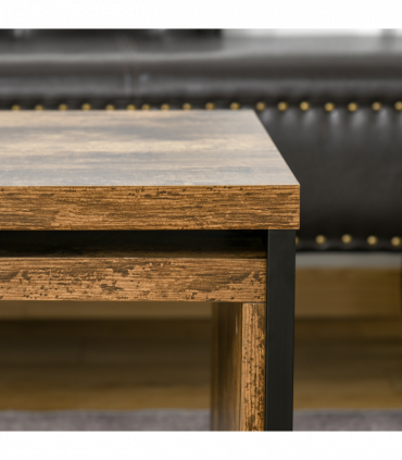 Coffee Table  of 2, Side Table, Tea Table, MDF, Dark Brown, 108W x 30D x 60H cm