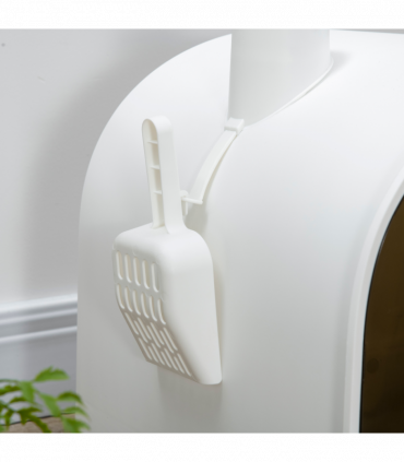 Cat Litter Tray Hooded Kitten Toilet w/ Scoop, Filter, Flap Door 43 x 44 x 47cm