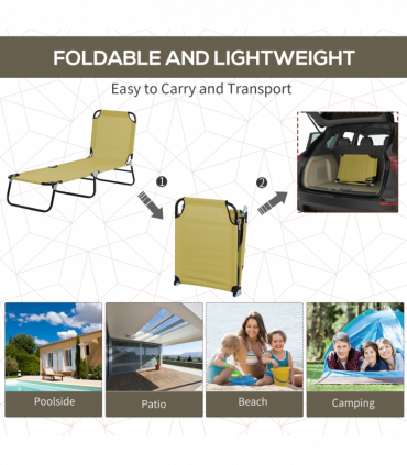 Reclining Lounge Chair with 3-Level Adjustable Backrest, Beige