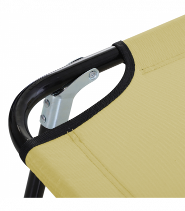 Reclining Lounge Chair with 3-Level Adjustable Backrest, Beige