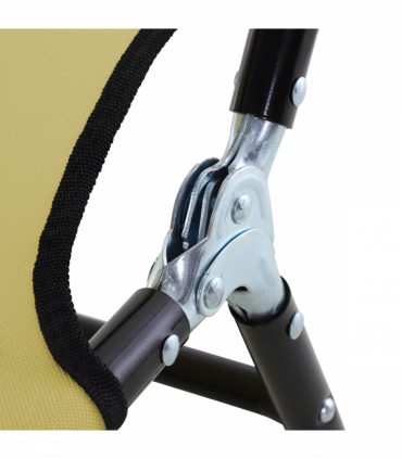 Reclining Lounge Chair with 3-Level Adjustable Backrest, Beige