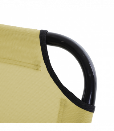 Reclining Lounge Chair with 3-Level Adjustable Backrest, Beige