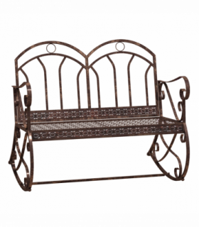 Rocking Chair Swing Bench Loveseat Metal Bronze Garden Outdoor