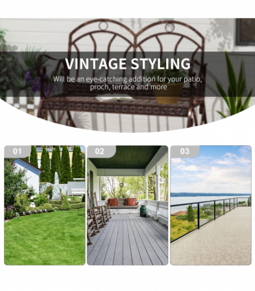 Rocking Chair Swing Bench Loveseat Metal Bronze Garden Outdoor