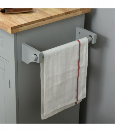 Rolling Kitchen Island Cart  Rubber Wood Top, Spices, and Towel Rack
