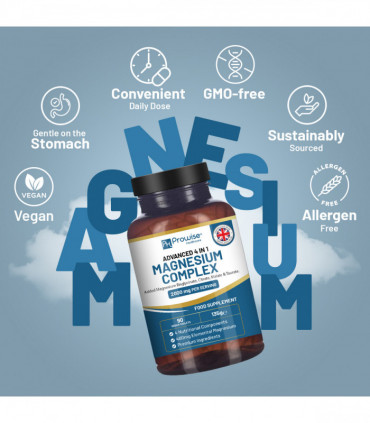 Magnesium Glycinate Complex 4 in 1 - 2000mg per serving | Precise 400mg Elemental Magnesium dose