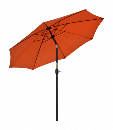 Outsunny 2.6M Patio Umbrella Outdoor Sunshade Canopy w/ Tilt and Crank Orange