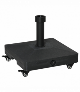 Outsunny 20kg Heavy Duty Garden Parasol Base with Wheels for Patio Deck Black