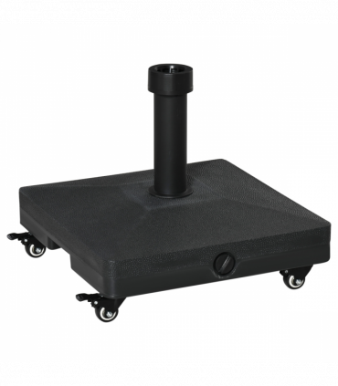 Outsunny 20kg Heavy Duty Garden Parasol Base with Wheels for Patio Deck Black
