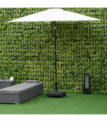 Outsunny 20kg Heavy Duty Garden Parasol Base with Wheels for Patio Deck Black