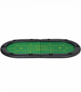 SPORTNOW Foldable Poker Mat, 10-Player Table Top with Cup Holders, Carry Bag